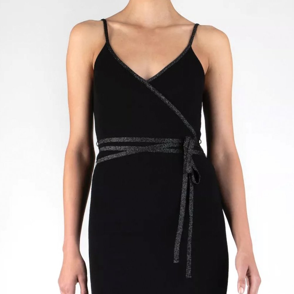 ATM Wrap Dress in Black